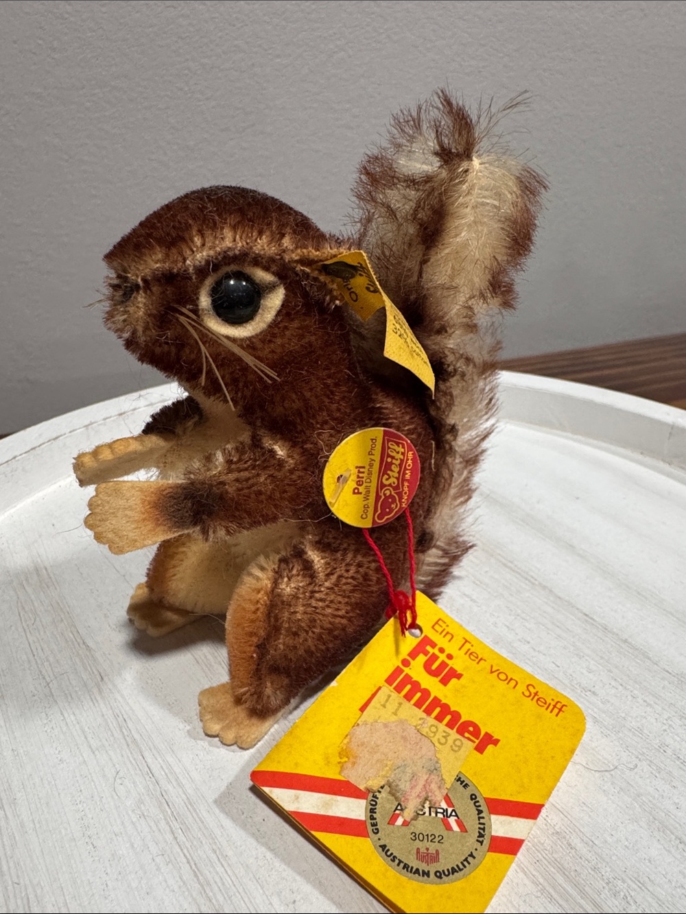Vintage Steiff “Perri” Walt Disney Mohair Brown Squirrel - 2040/12 ALL TAGS